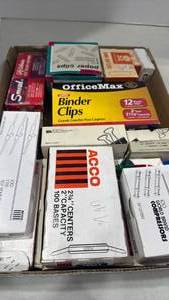 lot 2141 image: Office supplies including binder clips and more