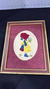 lot 2243 image: Framed needle work 14x11