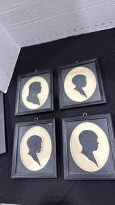 lot 2245 image: Framed silhouettes 7x5.5