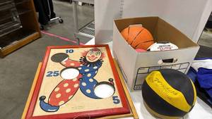 lot 2327 image: Bean bag toss boards and balls