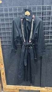 lot 2403 image: Vintage Evan Picone Black Polyester, nylon Blend Trench Coat Large