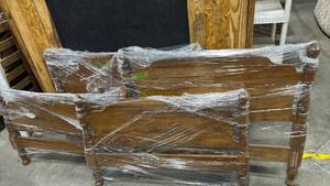 lot 2417 image: Ethan Allen Early American Solid Maple Bunk Beds.  Missing Slats