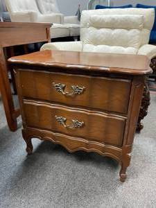 lot 3006 image: Two drawer nightstand 23 x 26 x 16 in