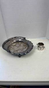lot 5008 image: Pairpoint Mfg Co quadruple plate silver plate handled dish and more
