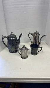 lot 5012 image: Queen City Silver Co and other antique silver plate pitchers