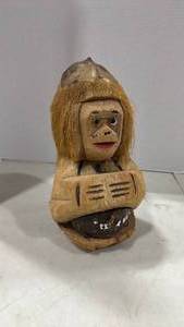 lot 6008 image: Carved coconut figurine 12 inches tall