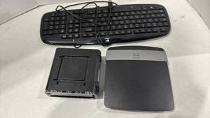 lot 6036 image: Cisco Linksys E2500 Router with Logitech Keyboard Bundle
