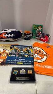 lot 6106 image: Super Bowl 50 commemorative pin set, signed Broncos towel, Denver Broncos Mexican luchador wrestling mask and more