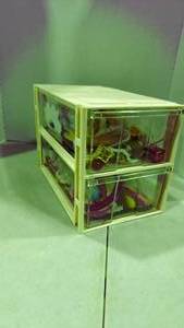lot 6114 image: 2 drawer plastic container with craft supplies and more
