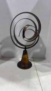 lot 6119 image: Abstract metal kinetic sculpture 20 inches tall