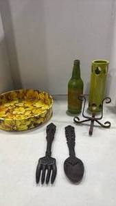 lot 1241 image: Cast iron fork and spoon decor and more