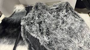 lot 1246 image: Faux fur vest and poncho size 14