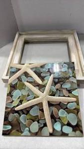 lot 1281 image: Beach wall decor with frame