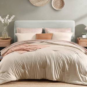 lot 3123 image: Monbix Full Size Comforter Set - 7 Pieces Oatmeal Prewashed Bed in a Bag Full Bedding Sets with Comforters, All Seasons Ultra Soft Comforter Bed Set with Sheets,Pillowcases & Shams