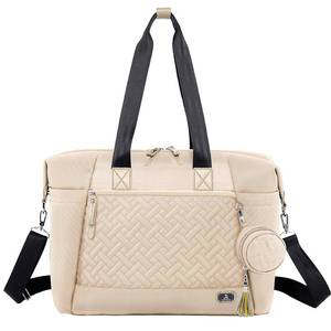 lot 3136 image: Dikaslon Diaper Bag Tote, Large Travel diaper tote for Mom and Dad, Multifunction baby tote bag for Boys and Girls with Pacifier Case and Changing Pad, White