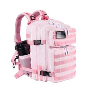 lot 3137 image: LHI Tactical Military Backpack for Men and Women 25L Army Assault Pack Bag Large Rucksack with Molle System-pink