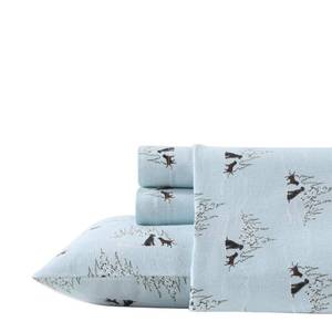 lot 3161 image: Eddie Bauer - Flannel Sheets Queen Size, Anti-Pilling & Wrinkle Resistant Cotton, Touchably Soft for All-Season Comfort - Bed Sheets with Matching Pillowcases & Fitted Sheet (Dog Friends Blue)