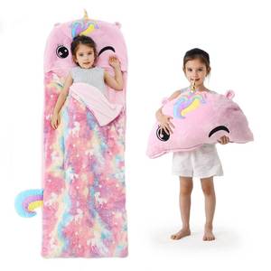 lot 3173 image: Kyerlish Kids Sleeping Bag, Plush Toddler Slumber Bag 2-in-1 Pillow, Soft Unicorn Sleeping Bag, Nap Mats for Preschool,Daycare,Travel,Gift, Ages 3-12, 68 x 26