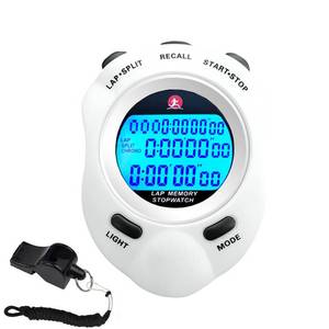 lot 4031 image: Stopwatch Timer, Digital Stop Watch with 0.01second & 0.001second Timing, Metal 10100400 Laps Memory, Rolilink Large dispaly Alarm Clock for Coach Sports Running Marathon
