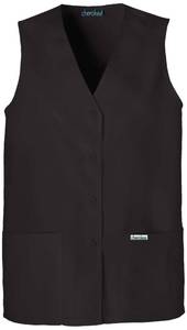 lot 4066 image: Cherokee Womens Scrub Vest Coat Modern Vest with Button Front & 2 Pockets- 1602, M, Black