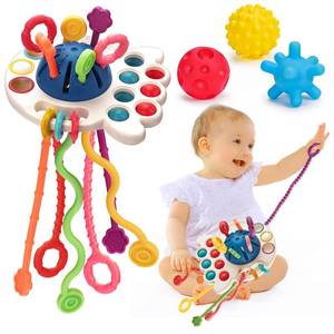 lot 4070 image: Baby Sensory Montessori Toys for 6-12-18 Months Sensory Balls Pull String Toys for Babies 0-6 Months Teething Developmental Toy for 1 Year Old Boys Girls Valentine Birthday Gifts 9-12 Month Old Infant