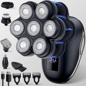 lot 4089 image: UPTARD 2025 New Upgrade Magnetic Head Shavers for Bald Men, Electric Razor for Men, Mens Shaving with Nose Hair Sideburns Trimmer, LED,Travle Lock