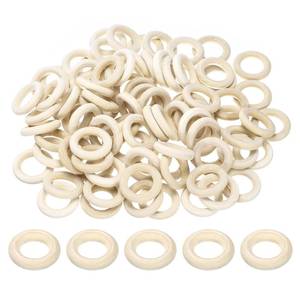 lot 4463 image: uxcell 100 PCS 30mm 1.2in inch Natural Wood Craft Ring, Small Wooden Rings Circle, Unfinished Solid Wood Pendant Connectors for DIY Craft, Macrame, Ring Pendant and Jewelry Making