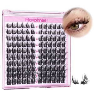 lot 4468 image: Natural Lash Clusters Spiky Eyelash Extensions Wispy Individual Lashes Manga Eyelash Individuals 120 Pcs CC-Curly Cluster Eyelash Extensions 10-16MM Mixed DIY Lash Extensions by Mavphnee