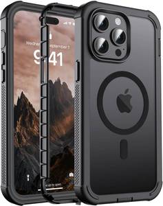 lot 4469 image: jaroco Magnetic for iPhone 14 Pro Max Case, Compatible with MagSafeMilitary Grade Drop ProtectionHeavy Duty ProtectionNon-SlipShockproof 2-Layer Durable Bumper Phone Case 6.7-Black