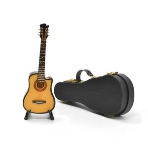lot 4480 image: Musiin Miniature Guitar with Stand and Case, 13cm Mini 6 Strings Acoustic Cutaway, Home Music Studio Desk Shelf Decoration, Gift for Guitar Lovers(Cutaway)