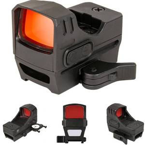 lot 4502 image: Gotical Multi-Reticle 2 MOA & 65 MOA Circle Open Reflex Sight, QD Auto Lock, Integral High See Thru Picatinny Mount Convenient Tray Battery Compartment Shake Awake