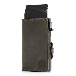 lot 4503 image: GLENCREAG Slim Wallet for Men, Pop-Up Minimalist Wallet with RFID Blocking, Genuine Leather & Metal Credit Card Holder with Money Clip, Gift Box Included (Army Green)