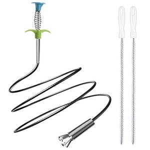 lot 4506 image: OTORAT 35.5inch Flexible Hair Drain Clog Remover Tool(1pcs), 17.8inch Cleaning Brush(2pcs), Hair Catcher Drain Auger Cleaner Tool Set for Pipe, Toilet, Kitchen Sink, Bathroom Tub, Sewer, (21)
