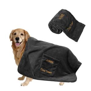 lot 5724 image: AIWEK Super Absorbent Microfiber Dog Towels - Soft Pet Grooming Towel for Drying & Bathing Large, Medium or Small Dogs - 42.5 x 27.5 Perfect for Pet Shower & Pet Supplies Grey