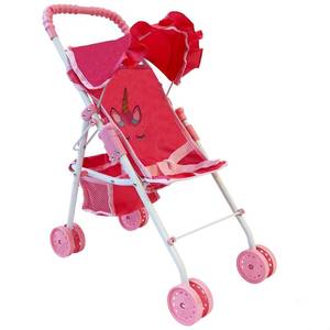 lot 5730 image: My First Baby Doll Stroller for Toddlers 3 Year Old Girls, Little Kids  Folding Baby Stroller for Dolls, Toy Stroller for Baby Dolls with Bottom Storage Basket, Foldable Frame, Canopy, Seatbelt