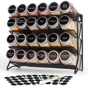lot 5756 image: DIDITIME Spice Rack Organizer with 24 Glass Jars and 60 Spice Labels, Seasoning Organizer for Kitchen, Countertop, Cabinet, Pantry, Cupboard��Spice Organization for Cabinet�� Space-Saving & Tidy