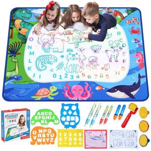 lot 5788 image: Water Doodle Mat 40 x 32 Inch Painting Doodle Toddler Toys, Water Drawing Mat, Large Magic Drawing Doodling Mat Educational Toys for Kids Age 3 4 5 6 7 Toddler Boys Girls Christmas Birthday Gifts