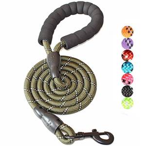 lot 6032 image: BAAPET 2456 FT Dog Leash with Comfortable Padded Handle and Highly Reflective Threads for Small Medium and Large Dogs (5FT-12, Olive Green)