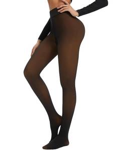 lot 6061 image: Tyusatu Fleece Lined Tights Leggings Women Black,Fleece Lined Tights Thermal Warm or Winter Skintone Sheer size M