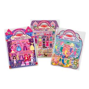 lot 6073 image: Melissa & Doug Puffy Sticker Activity Books Set of 3 �� Dress-Up, Princess & Mermaid, with 208 Reusable Stickers and Fold-Out Scenes, Mess-Free Travel Toys for Kids Ages 4 - FSC Certified