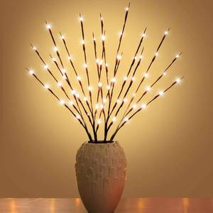 lot 6089 image: Led Branch Light Battery Operated Lighted Branches Vase Filler Willow Twig Lighted Branch 30 Inch 20 LED for Christmas Home Party Decoration Indoor Outdoor Use Pack of 2 Warm White