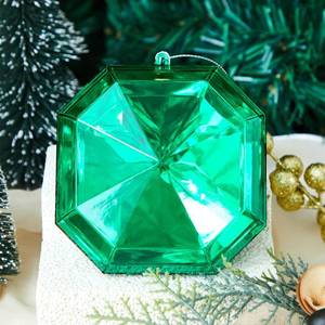 lot 6108 image: Syhood 5.1 Inch Jewel Ornament Square Jewel Ornaments for Christmas Tree Acrylic Large Christmas Gem Decorations for Xmas Wedding Holiday Party Decor(Green)