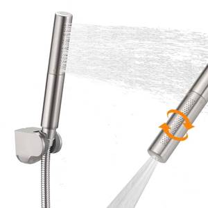 lot 6128 image: BESy Brass 2 In 1 Function Handheld Shower Head Set High Pressure 7 Inch Shower Head High Flow Hand Shower Wand with 59 Inch Hose, Bracket, Brushed Nickel