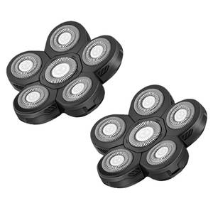 lot 6143 image: 6 Blades Head Shaver Replacement Heads,6D Head Shaver Replacement Blades Compatible with Many Brand Bald Shavers for Men,Waterproof,Wet and Dry Use for Home and Travel,2 Pack.