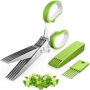 lot 6155 image: 2025 Upgraded Herb Scissors, Effortless Herb Shears Cutter Tool with Sharp Stainless Steel Blades for Fresh Herbs, Must-Have Kitchen & Cooking Gadget, Green