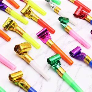 lot 6184 image: A100 Pcs Party Blower, Colorful Birthday Noisemakers Funny Birthday Blow Horns Squawkers Party Whistles New Years Party Favors for Kids Adults