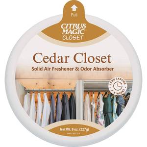 lot 6187 image: Citrus Magic For Closets Odor Absorbing Solid Air Freshener, Cedar Closet, 8-Ounce, Pack of 1 (616000000)