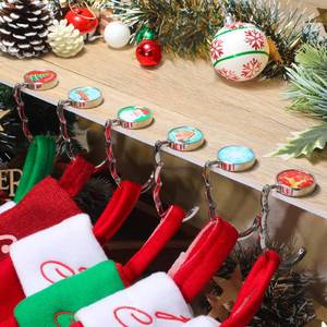lot 6196 image: COTOPHER Christmas Stocking Holders for Mantle Set of 6, Non-Slip Handbag Hook Holder Bag Hanger, Fireplace Stocking Hooks for Mantel Santa Claus Xmas Decoration Party Decor Silver Flat Weighted