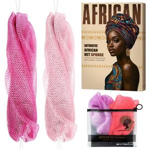 lot 6432 image: Authentic African Net Sponge with Knots - Afro Scrubber Bath Loofah Exfoliating Net Sponge for Shower - 4 Pack African Bath Sponges Exfoliator for Most Skin Types Back Scrub Washer Accessories