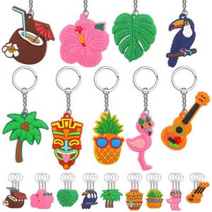 lot 6437 image: Yinkin 36 Pcs Summer Party Keychains Beach Flamingo Pineapple Turtle Surfboard Keychain for Summer Pool Theme Favor Luau Tropical Hawaiian Sea Party Supplies, 9 Styles(Hawaiian Style)